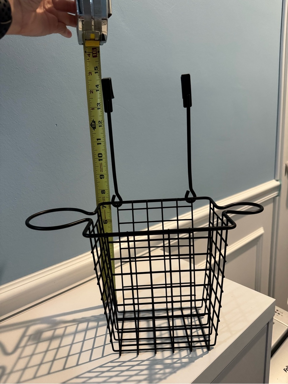 Black Metal Hanging Shower Caddy Basket